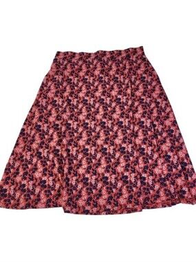 Pact Skirt Pink Floral Organic‎ Cotton Stretch Midi A Line Summer Casual XXXL